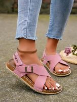 حذاء صندل وردي